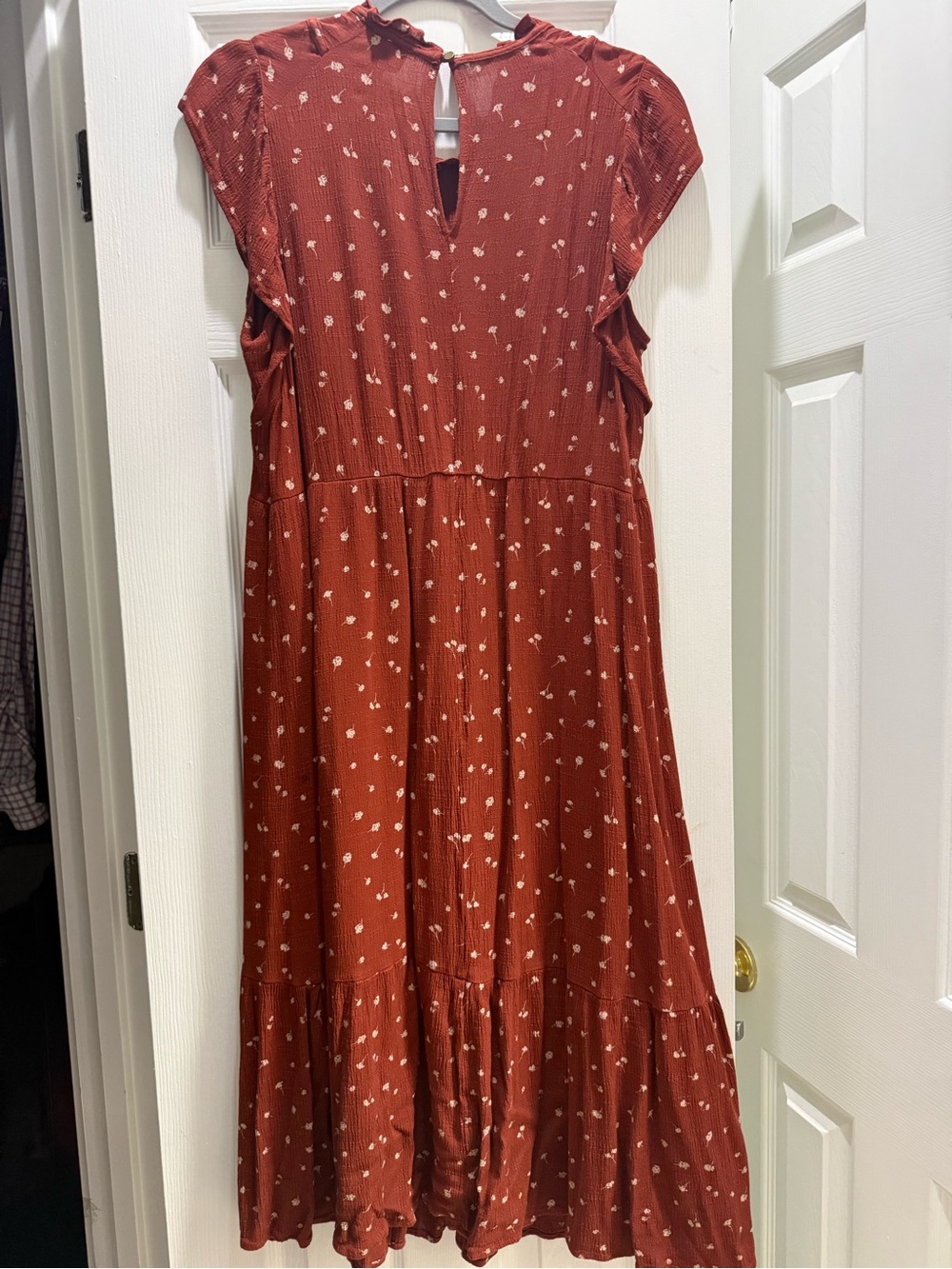 Universal Thread Rust Floral Ruffle-Neck Blouse - Picture 5 of 5